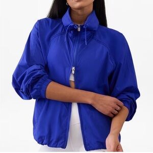 Athleta Rise athletic zip up jacket blue size S tall